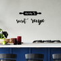Wallity Mom's Secret Recipe Escultura de Pared de Metal Negro (3 Piezas)